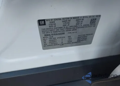 2018 GMC Terrain Sle из США, поврежденный, VIN 3GKALTEV5JL322286